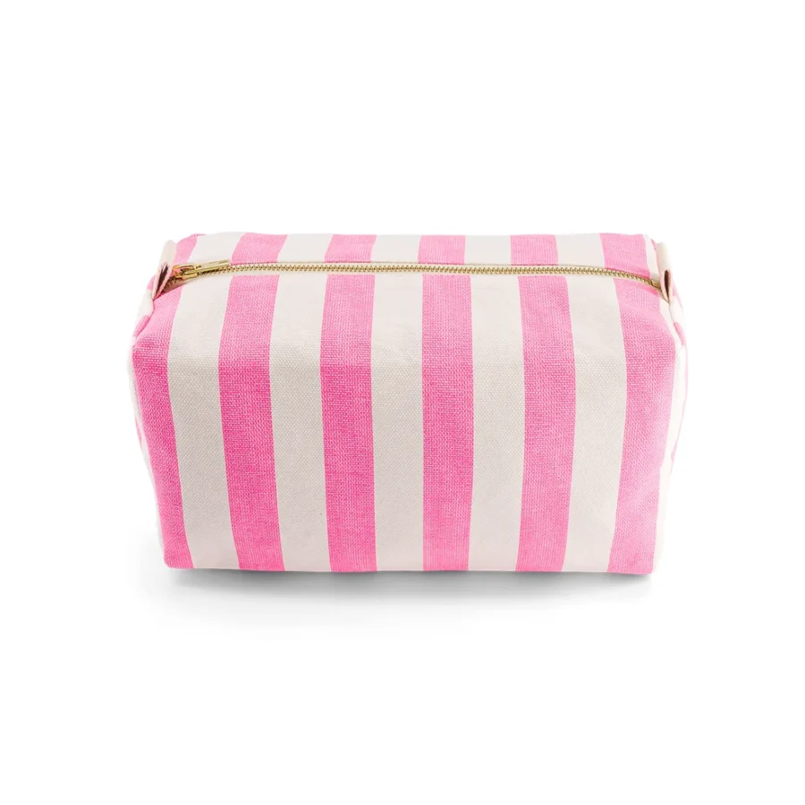 Lot De 2 Trousses De Toilette Vic Rayure Rose Fluo.webp