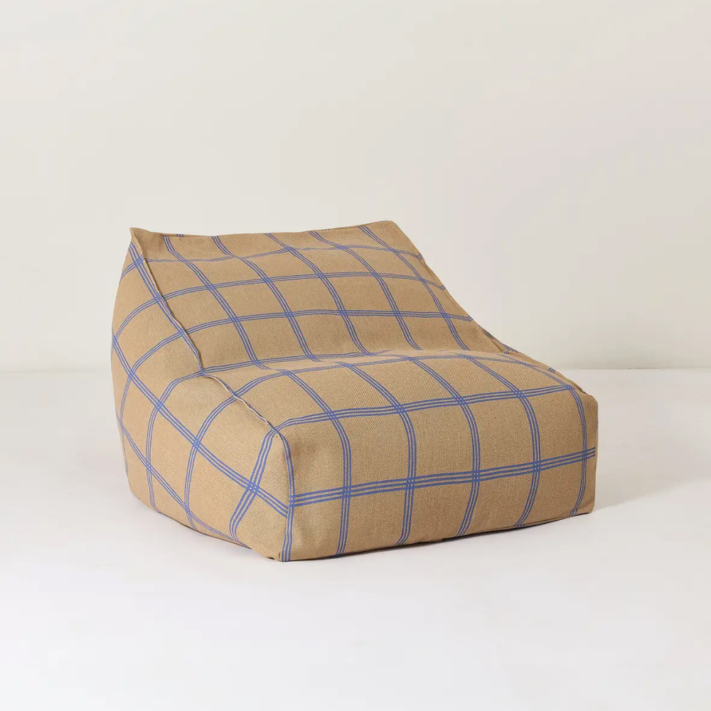 Vibes Armchair Bean Bag Brown Blue Windowpane Nobodinoz 1 8435574935052 1.jpg