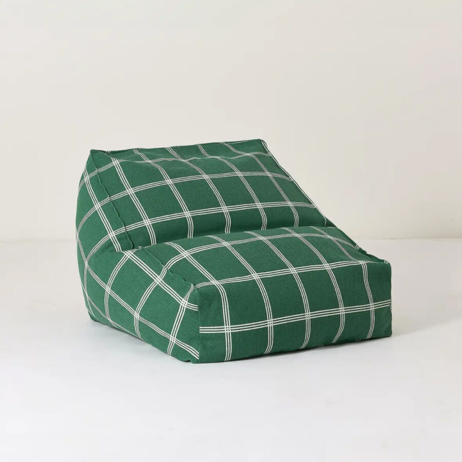Vibes Armchair Bean Bag Green White Windowpane Nobodinoz 1 8435574935045 1.jpg