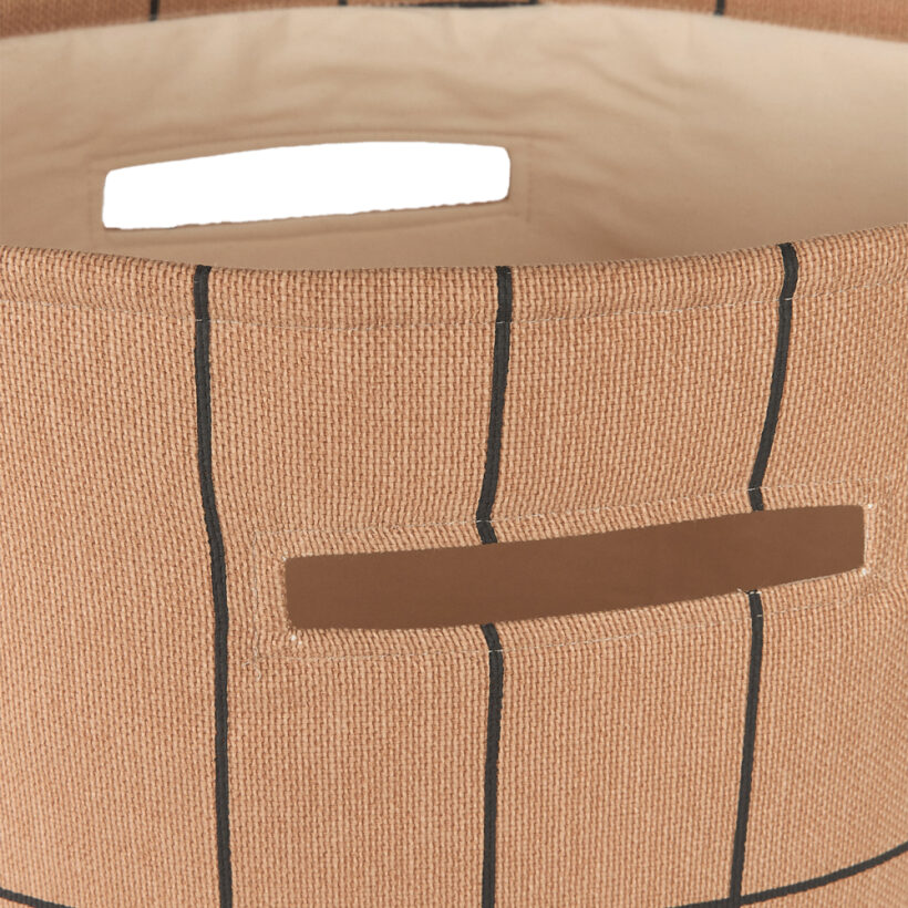 Vibes Large Storage Basket Brown Black Grid Nobodinoz 3 8435574935076.jpg