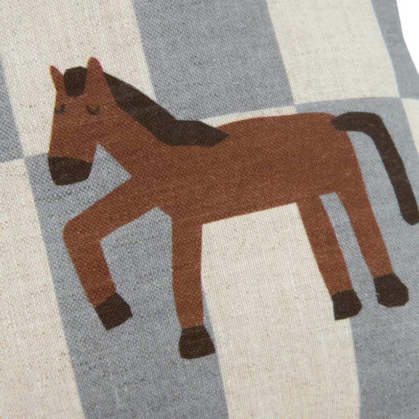 Vibes Rectangular Cushion Linen Blue Tiles Horse Nobodinoz 2 8435574934901.jpg